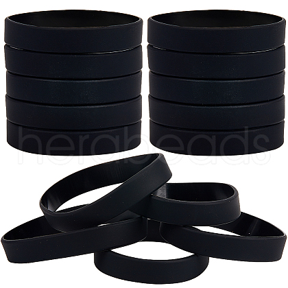 Flat Plain Silicone Cord Bracelet for Men Women BJEW-WH0016-32I-1