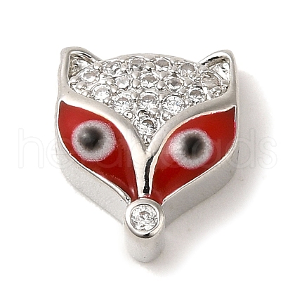 Rack Plating Brass Micro Pave Clear Cubic Zirconia with Enamel Pendant KK-P267-18P-1
