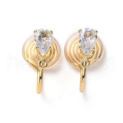 Brass Micro Pave Cubic Zirconia Ear Cuff Findings KK-F898-15F-G-1
