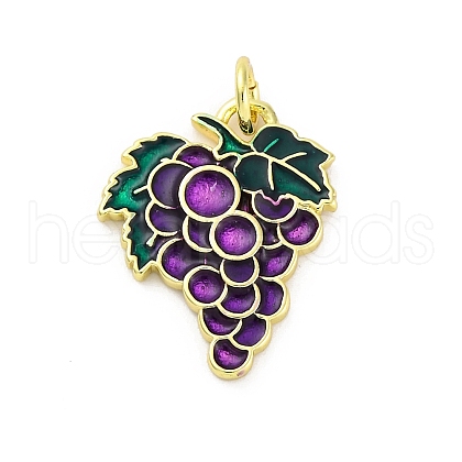 Brass Enamel Pendants KK-U066-05B-G-1