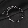 Tarnish Resistant 304 Stainless Steel Paperclip Chain Bracelet for Men Women BJEW-E031-03P-06-1