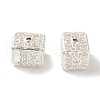 Rack Plating Brass Pave Clear Cubic Zirconia Beads KK-M285-22S-1