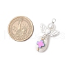 4Pcs 4 Colors Natural Cowrie Shell Copper Wire Wrapped Angel Pendants PALLOY-JF03663-2