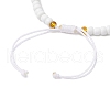 Synthetic Turquoise & Glass Seed Braided Bead Bracelets BJEW-JB11157-02-4