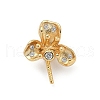 925 Sterling Silver Pave Clear Cubic Zirconia Flower Pendant Bails STER-P068-06G-1
