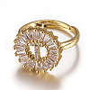 Brass Micro Pave Cubic Zirconia Adjustable Rings RJEW-F071-T-G-RS-1