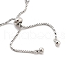 Brass Pave Clear Cubic Zirconia Rectangle & Flat Round Slider Bracelets BJEW-YWC0002-01P-3