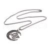 Moon with Trinity Knot 304 Stainless Steel Enamel Pendant Necklaces for Men Women NJEW-G087-10P-3