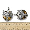 Natural Tiger Eye Flat Round Pendants G-F766-05AS-05-3