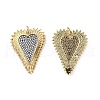 Brass Micro Pave Clear Cubic Zirconia Pendants KK-E068-VF342-1