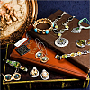 BENECREAT Assembled Acrylic & Printed Natural Freshwater Shell Pendants FIND-BC0001-50-6