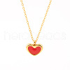 French Romantic Stainless Steel Enamel Heart Pendant Necklaces for Women XY4598-1-2