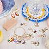 Food Theme Alloy Enamel Pendant Locking Stitch Markers HJEW-SC00018-4