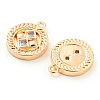 Brass Micro Pave Cubic Zirconia Charms KK-E090-31G-2