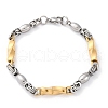 201 Stainless Steel Byzantine Chain Bracelets BJEW-B078-165GP-2