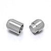Barrel 304 Stainless Steel Magnetic Clasps with Glue-in Ends X-STAS-D059-18B-2