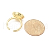 Mother's Day Rings Oval Brass Cuff Rings for Women RJEW-G337-06-4