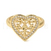 Brass Micro Pave Cubic Zirconia Open Cuff Ring RJEW-Q805-04G-2