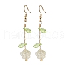 Flower Glass Dangle Earrings EJEW-JE06445-02-2