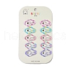 10Pcs 5 Colors Tartan Pattern Epoxy Resin Snap Hair Clip PHAR-P009-01J-1