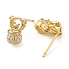 Rack Plating Brass with Cubic Zirconia Stud Earring EJEW-C079-07G-2