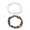 2Pcs Natural Shell Chips Beads Stretch Bracelets BJEW-JB11244-2