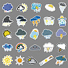 50Pcs Weather Theme PVC Self-Adhesive Cartoon Stickers WG38596-01-3
