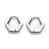 304 Stainless Steel Hexagon Huggie Hoop Earrings STAS-H156-03B-P-2