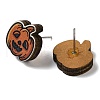 Wood Stud Earrings EJEW-Z054-02L-2