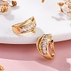 Rack Plating Star Brass Micro Pave Clear Cubic Zirconia Cuff Earrings EJEW-H147-17G-3