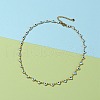 Heart Evil Eye 304 Stainless Steel Enamel Link Chains Bracelets & Necklaces Jewelry Sets SJEW-JS01153-10