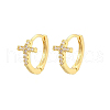 S925 Sterling Silver Cross Hoop Earrings JX2597-1-3