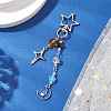 Natural Quartz Crystal Beads with Natural Grade AB Tiger Eye Beads and Glass Beads and Alloy Charms Decorations HJEW-JM03031-02-1