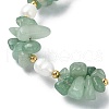 Natural Green Aventurine Chips & Pearl Beaded Bracelet BJEW-TA00349-01-2