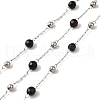 Natural Dyed & Heated Black Agate Round Beaded Chains CHS-B004-08P-1