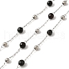 Natural Black Agate Round Beaded Chains CHS-B004-08P-1