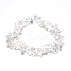 Synthetic Quartz Crystal Chips Beaded Stretch Bracelet for Women PW-WG72437-12-1