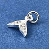 Fishtail Brass Micro Pave Cubic Zirconia Charms KK-L230-14S-2