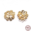 Real 18K Gold Plated 4-Petal 925 Sterling Silver Bead Caps STER-M100-29-2