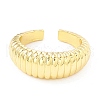Rack Plating Brass Croissant Open Cuff Ring for Women X-RJEW-I083-04G-2