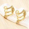Brass Micro Pave Clear Cubic Zirconia Cuff Earrings EJEW-K309-07G-2