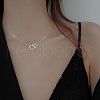 Fashionable and Versatile Alloy Love Heart Pendant Necklace for Daily Wear and Pairing UJ9732-2-1