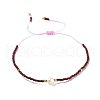 Glass Imitation Pearl & Seed Braided Bead Bracelets WO2637-09-1
