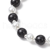Glass Pearl Round Beaded Bracelets for Women BJEW-JB11958-3