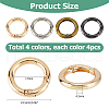 Hobbspring 24Pcs 4 Colors Alloy Spring Gate Rings FIND-HS0001-26C-2