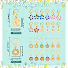  2 Sets 2 Style Flower Handmade Polymer Clay & Alloy Enamel Charm Locking Stitch Marker HJEW-NB0002-09-2