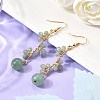 3Pair Natural Amethyst & Natural Carnelian &Natural Green Aventurine Round Dangle Earrings EJEW-TA00653-4