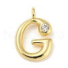 Rack Plating Brass Micro Pave Cubic Zirconia Pendants KK-A200-24G-G-1