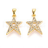Brass Micro Pave Cubic Zirconia Pendants KK-N257-63G-1