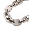 Tarnish Resistant 201 Stainless Steel Oval Link Chain Bracelets BJEW-B078-79P-2